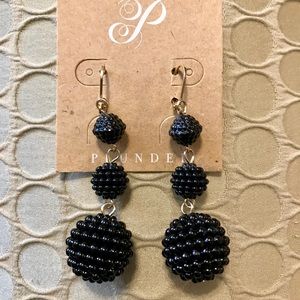 Plunder Black Bead Drop Earrings